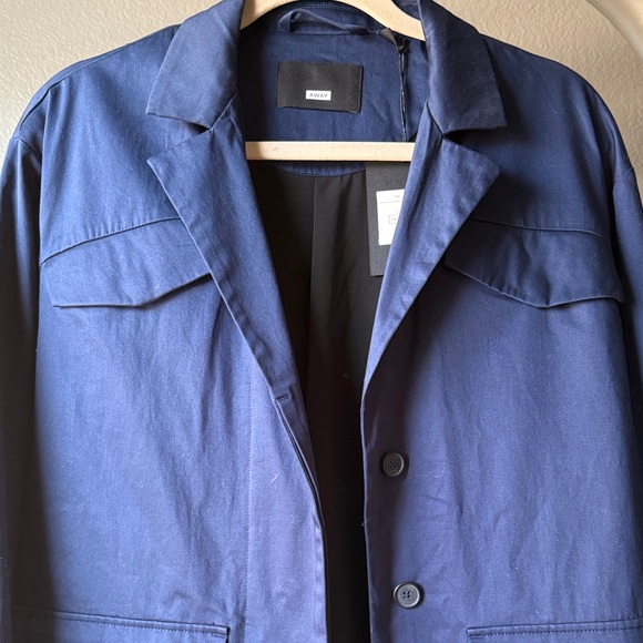 Away Men's Deep Blue Trench Coat - Picture 1 of 3